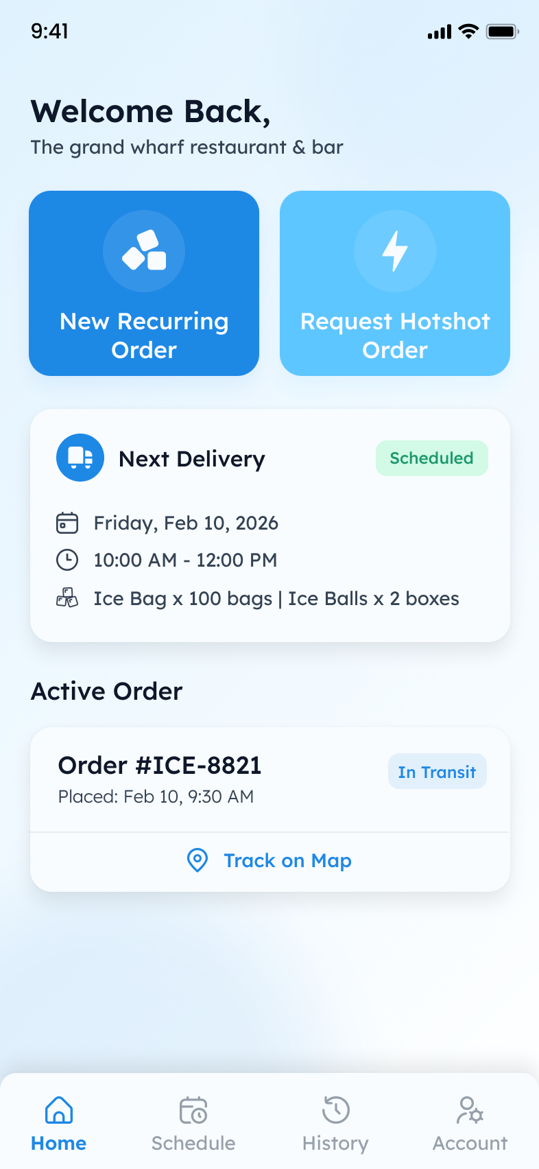 paradICE app home screen