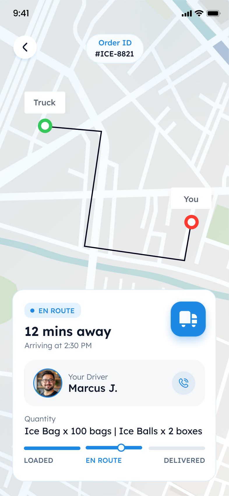 Live delivery tracking